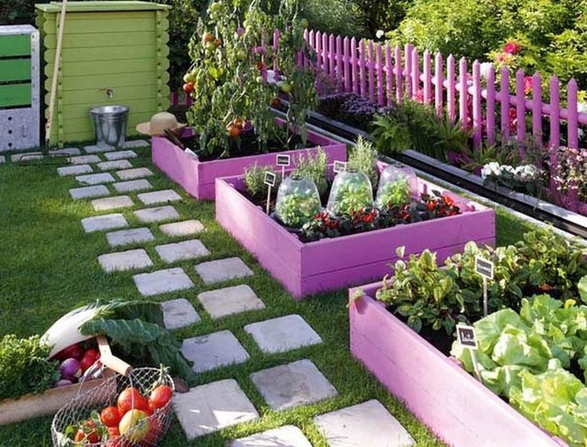 Purple Pallet Garden Borders