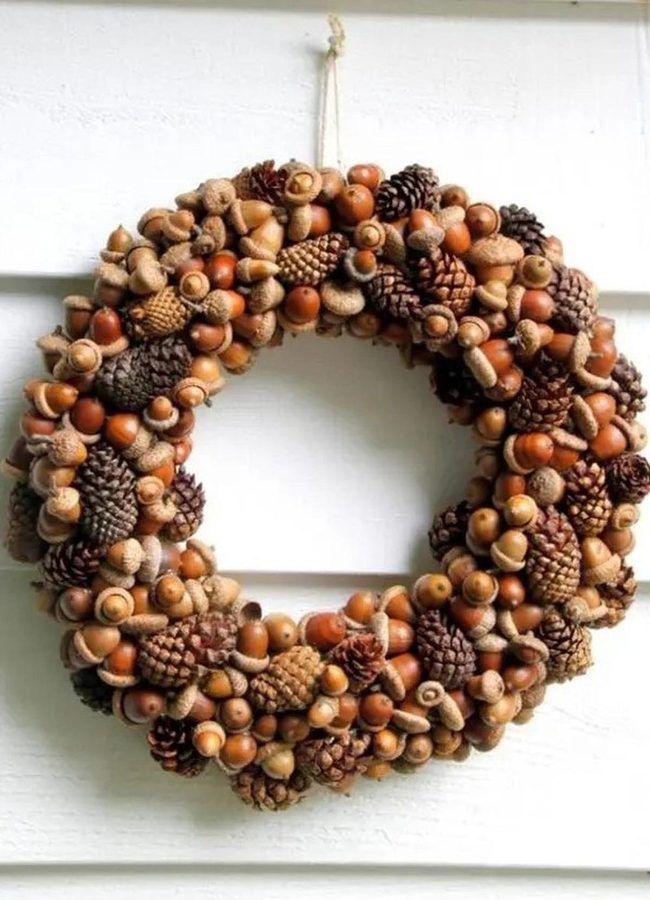 Layered Brown Pinecone Wreaths