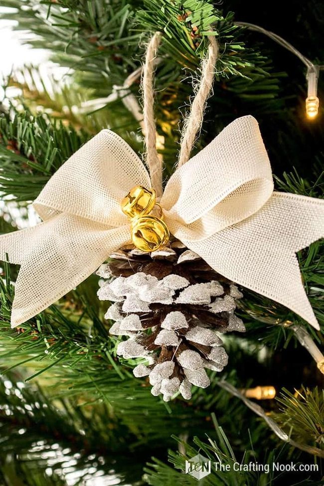 Frosted Pinecone Tree Ornaments