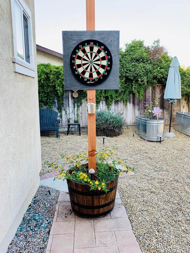 Wheeled Dartboard Planter