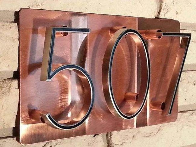 Copper Numbers On Wood