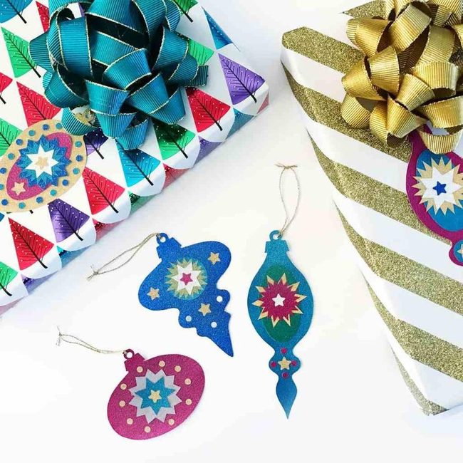 Colorful Wrapped Gifts Gold Ribbons