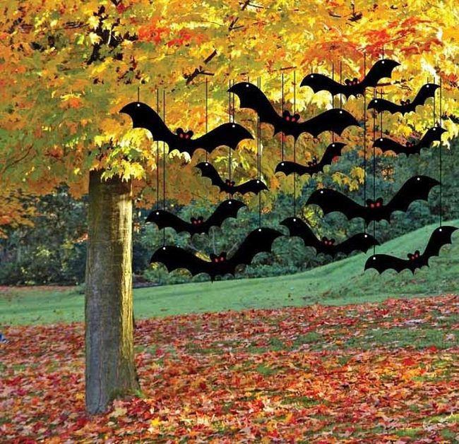 Silhouette Bats Tree Terror