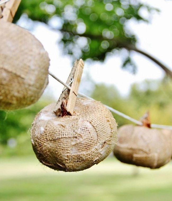 Burlap Ornaments Earthy Twine