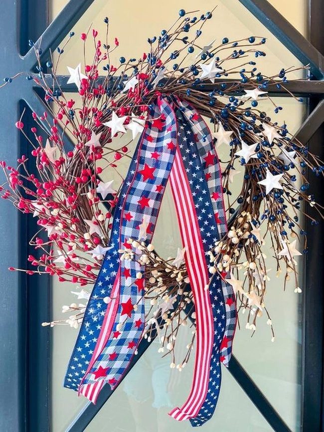 Patriotic Stars And Stripes Wreath