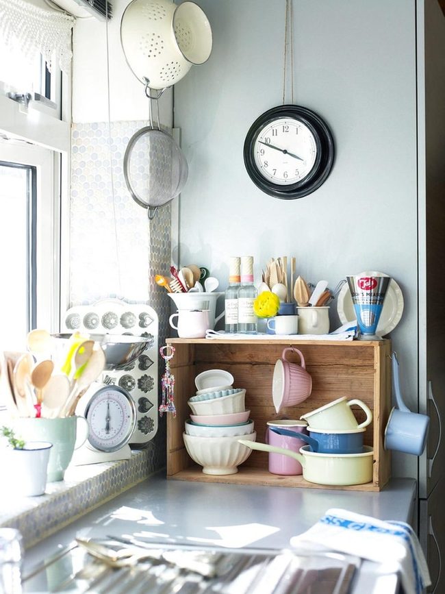 Rainbow Bowls, Blue Wall Kitchen