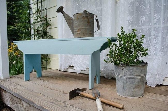 Light Blue Petal Garden Bench