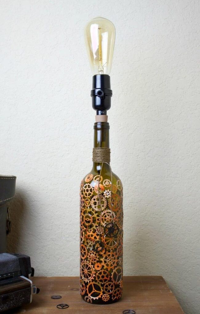 Steampunk Gear Bottle Light