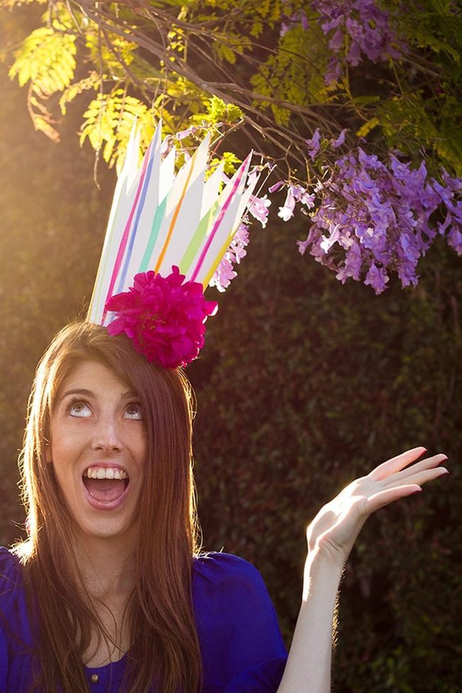 Pink Flowers, Blue Shirt, Joy