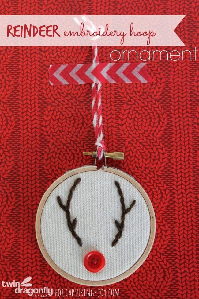 Handmade Reindeer Red Button