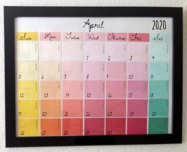 Pastel Color-Blocked Calendar