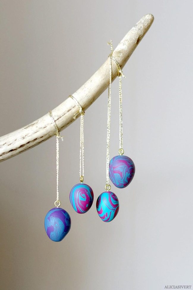 Pastel Swirl Eggs On Gold