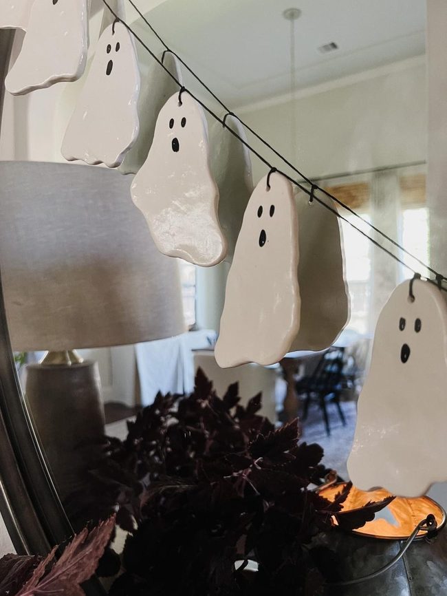 Glazed Ceramic Ghost Garland