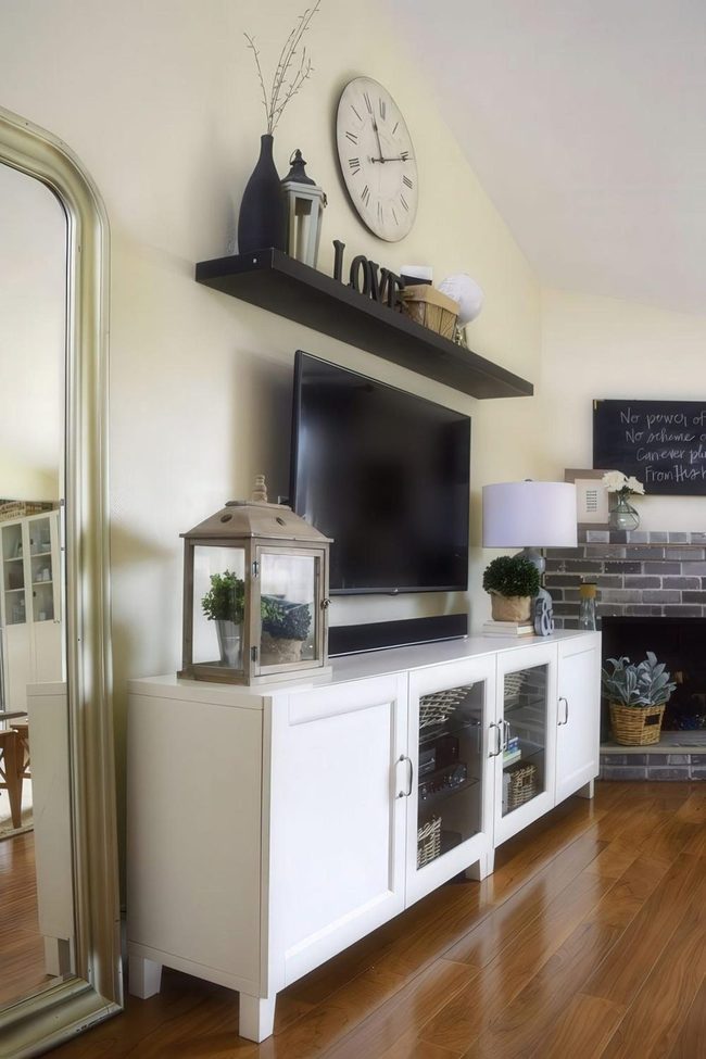 Gray Brick Fireplace Statement