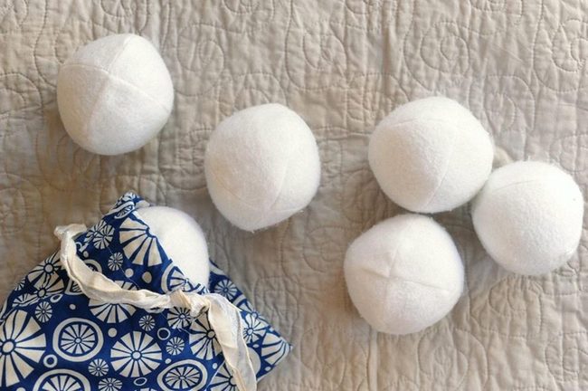 Handstitched White Dryer Balls