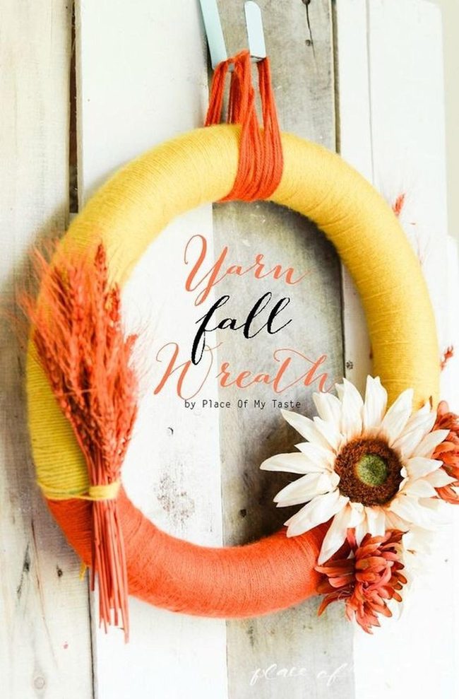 Golden Yarn Autumn Wreath