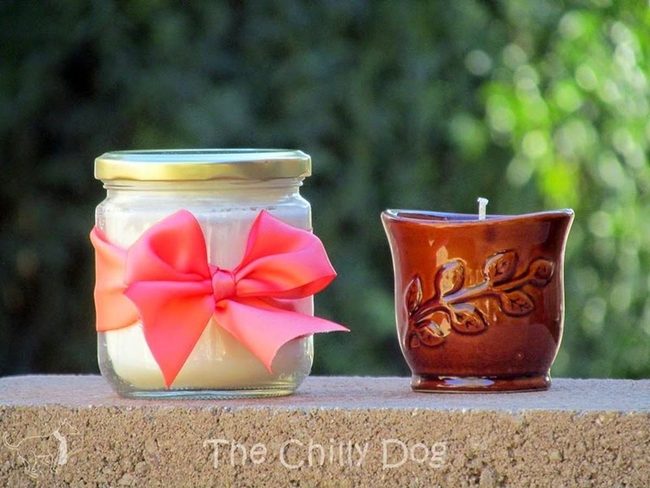 Golden Jar Candle With Pink Bow