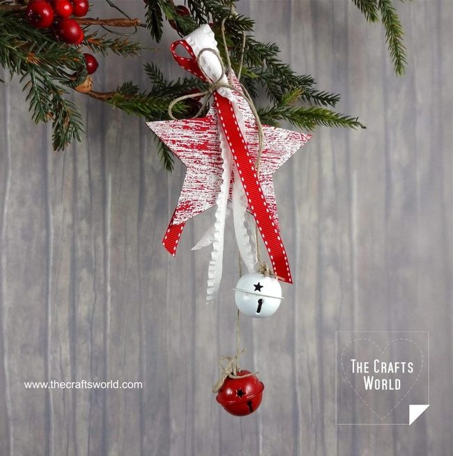 Red And White Wooden Star