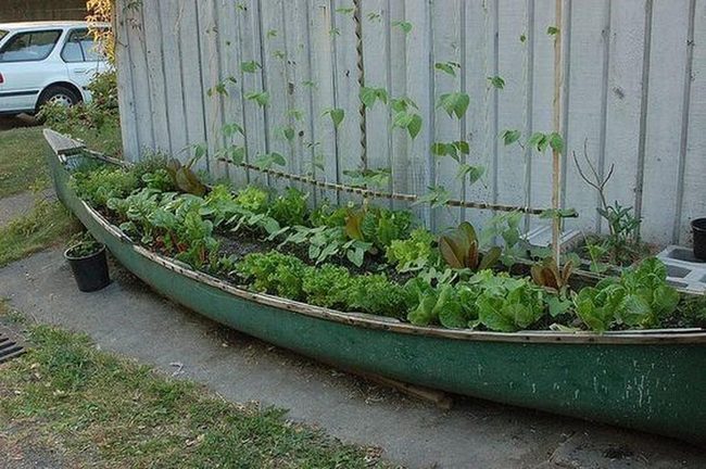 Weathered Canoe Planter Box