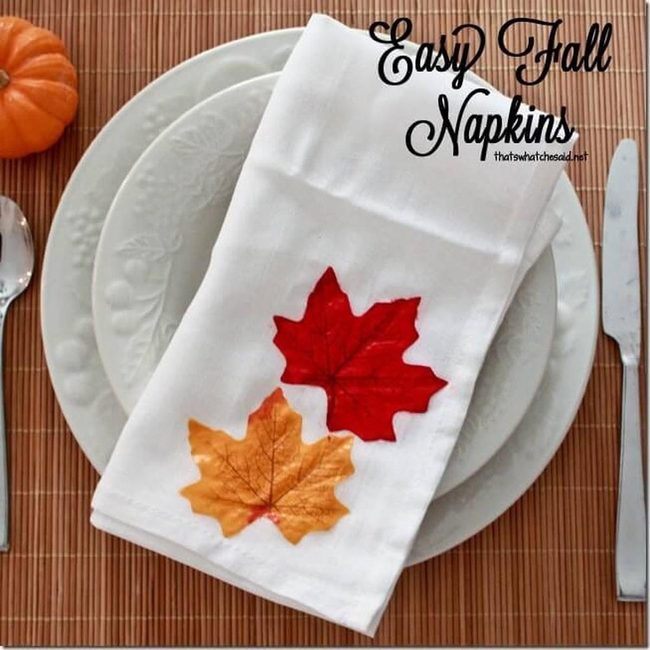 Red And Orange Leaf Napkins