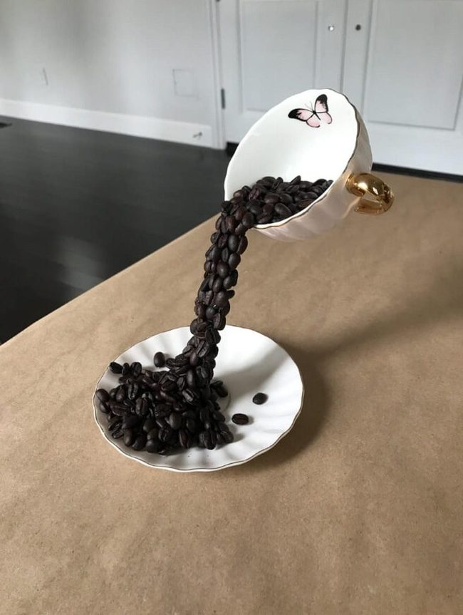 Coffee Beans Spilling In Wire