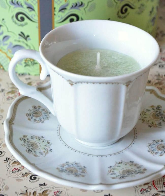 Vintage Teacup Coffee Bean Candles