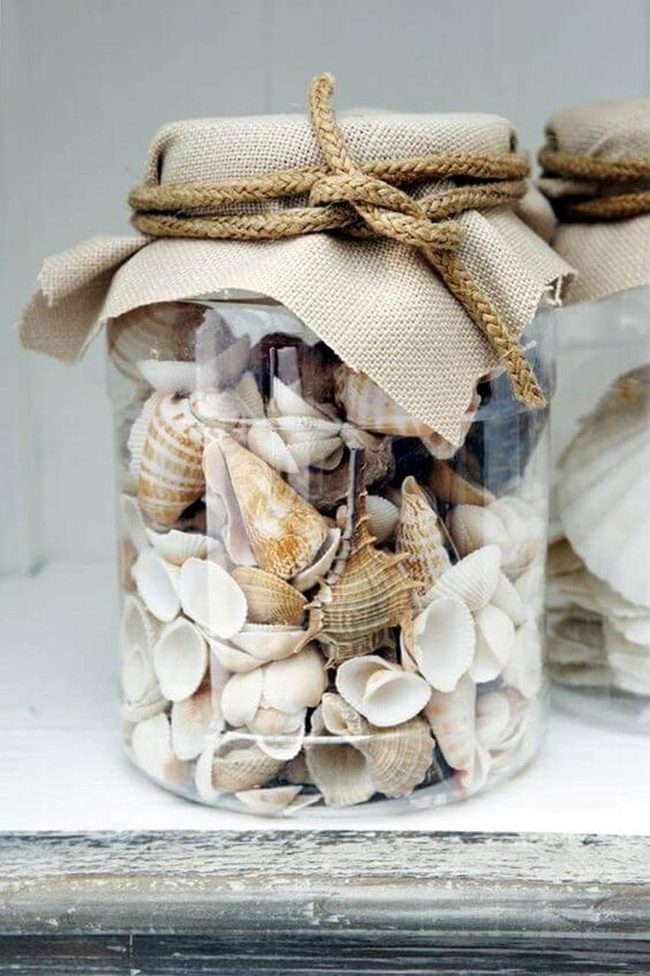 Seashell-Filled Jars Coastal Memory