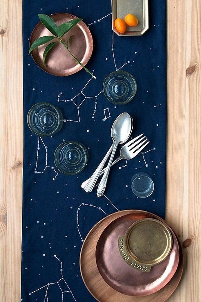Copper And Constellation Tablescape