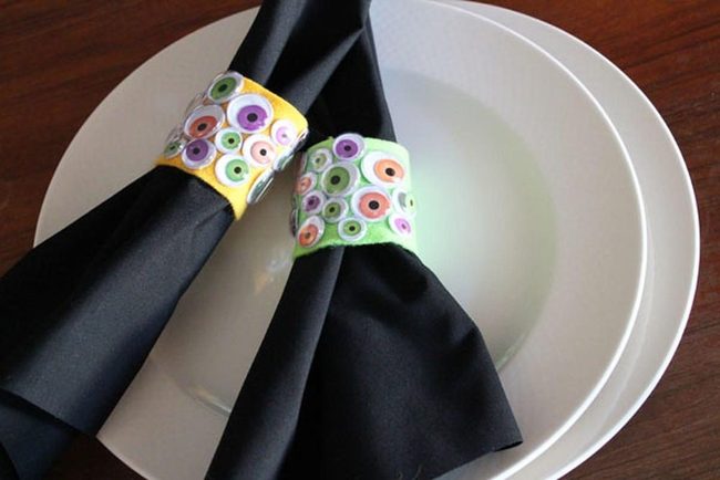 Pastel Buttons On Dark Napkins