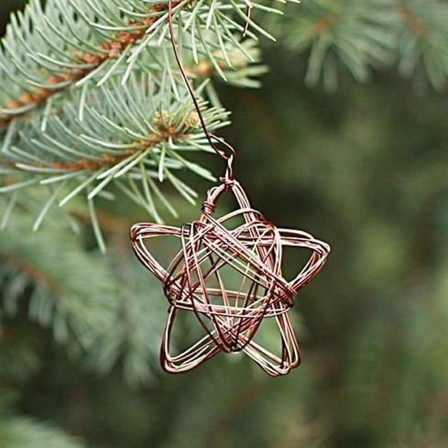 Copper Geometric Wire Ornaments