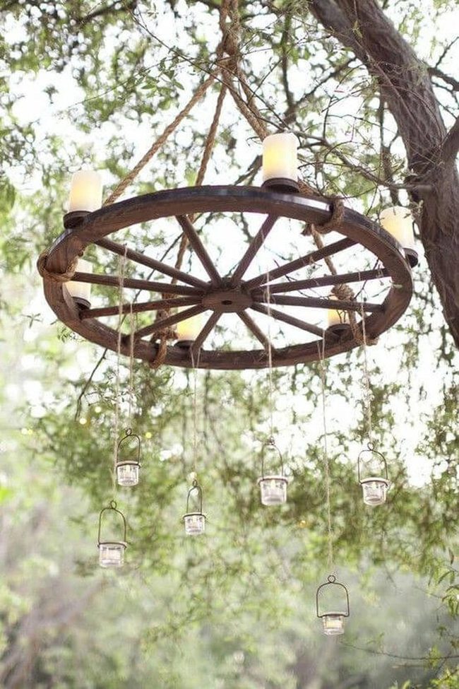 Wagon Wheel Candlelight Canopy