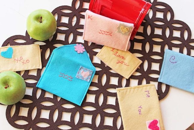 Felt Hearts And Green Apples