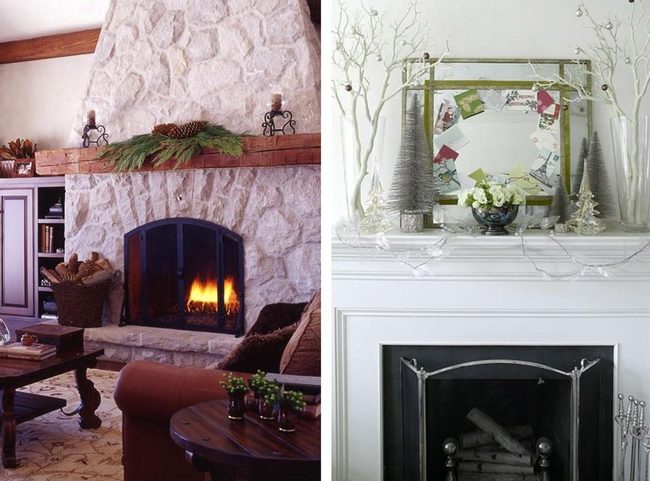 Stone Fireplace, Wooden Beams, Earth Tones