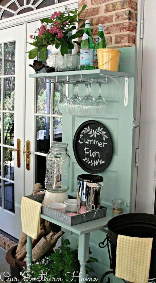 Upcycled Patio Beverage Bar