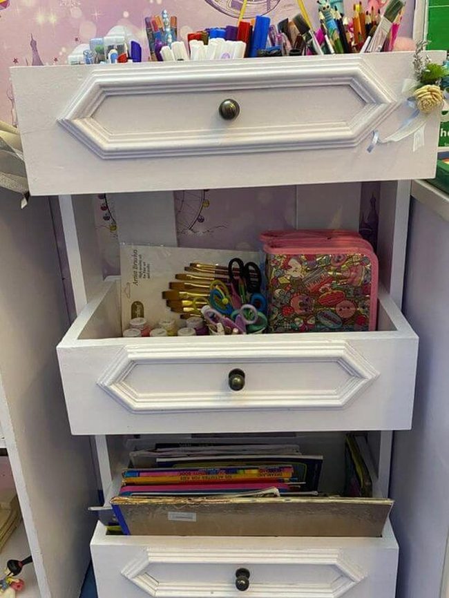 White Recycled Drawer Storage