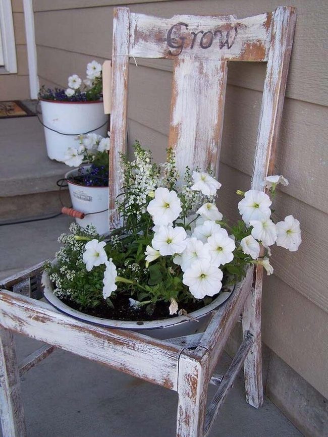Vintage Chair Planter Statement