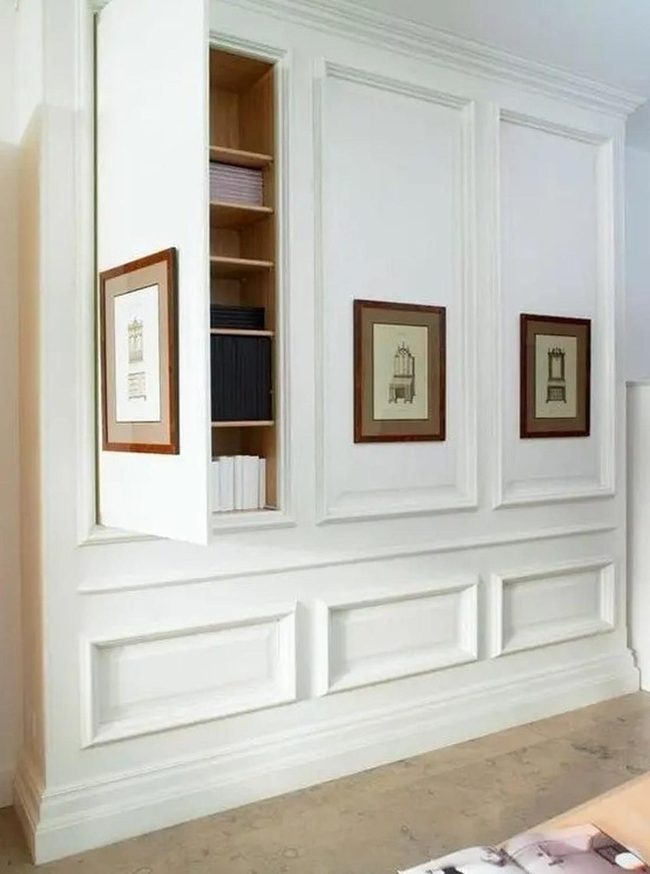 White Panel Storage Walls
