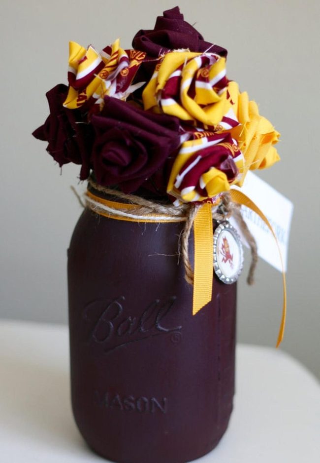 Purple-Painted Glass Flower Vessels