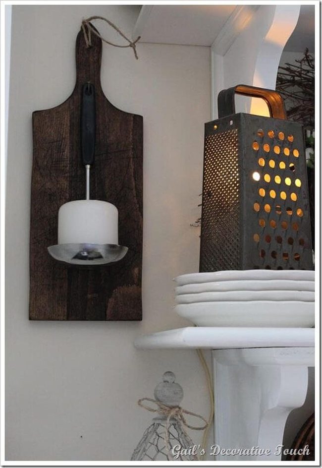 Dark Wood Kitchen Wall Display
