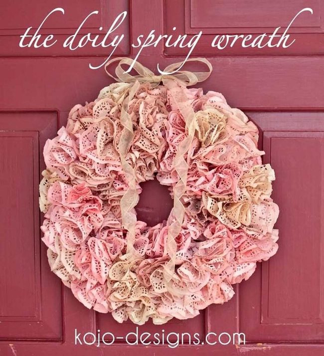 Delicate Lace Doily Wreath