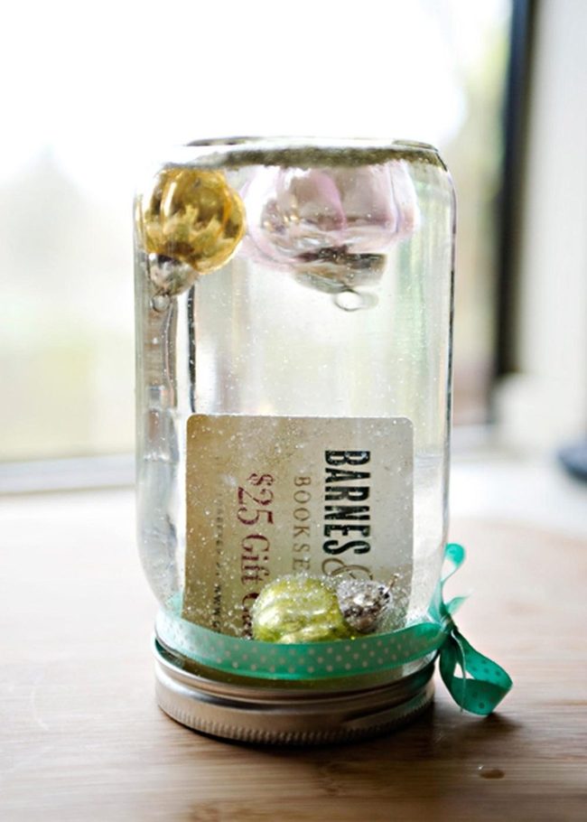 Shimmering Glass Ornament Gift Jar