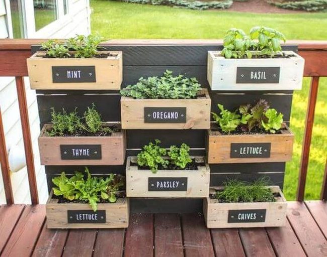 Recycled Pallet Herb Garden