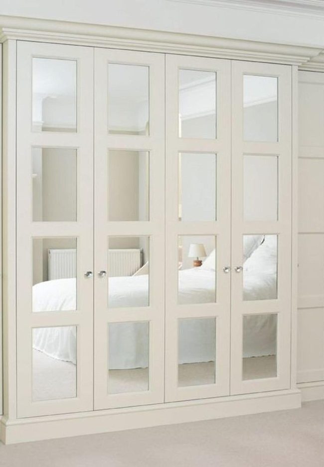 Mirrored White Closet Expands Space