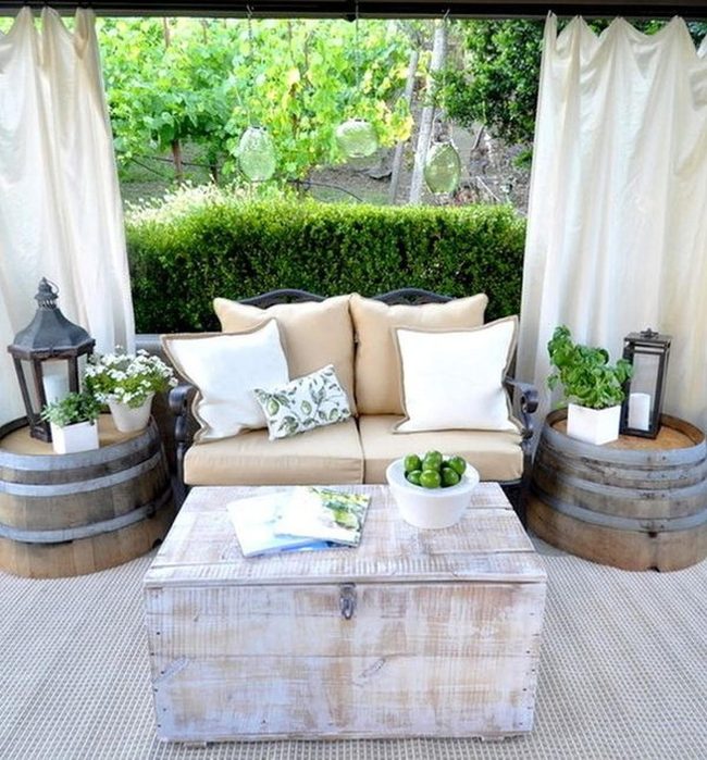 Weathered Wine Barrel Tables