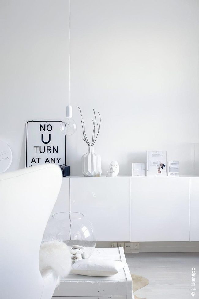 Minimal White With Natural Branches