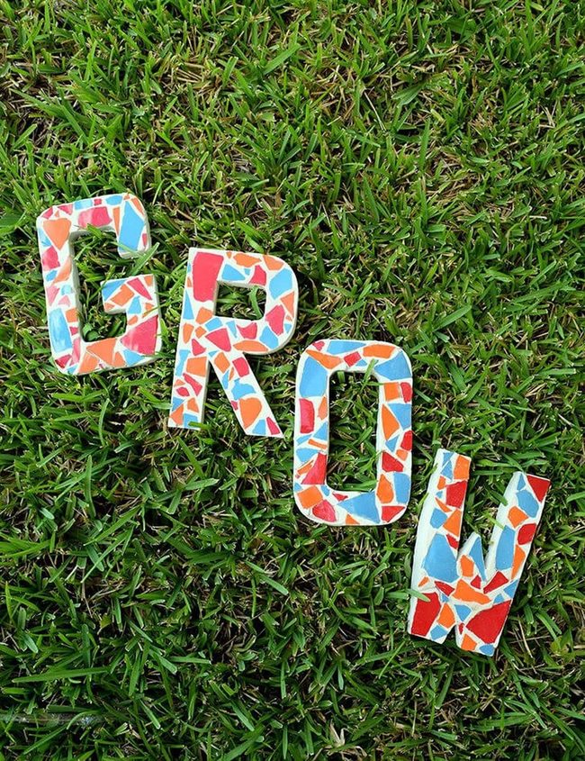 Concrete Words Garden Markers