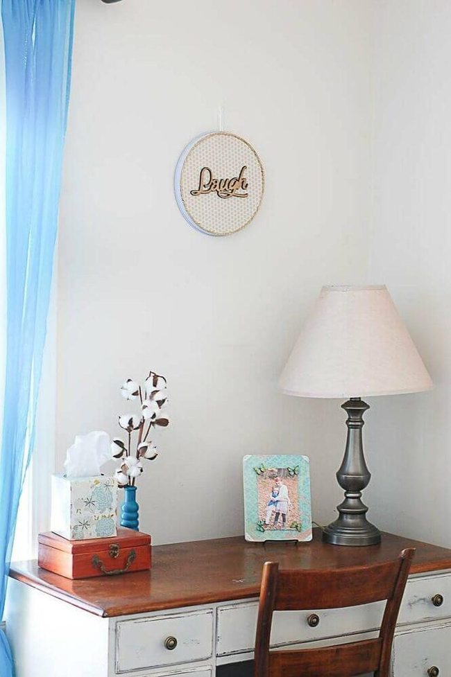 Wooden Word Fabric Hoop