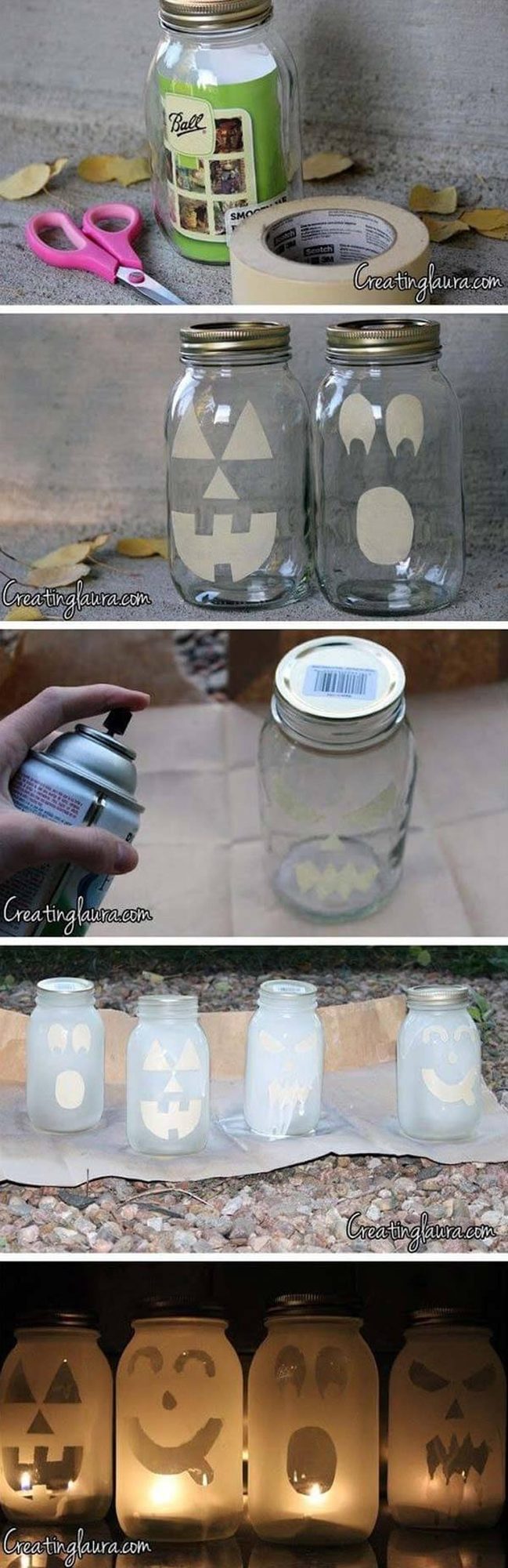White Glass Ghost Luminaries
