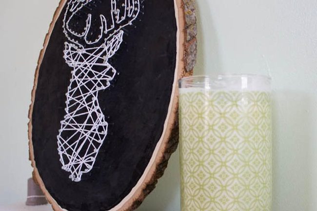White String Deer Wood Slices
