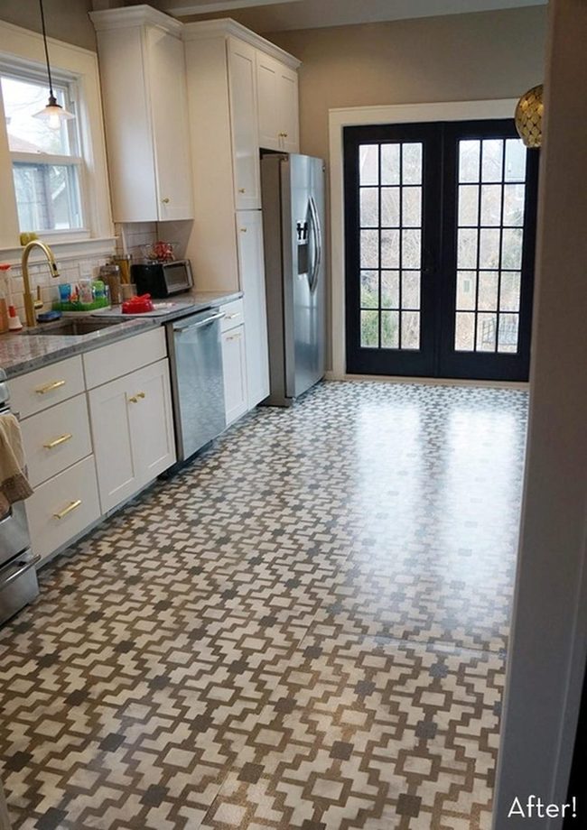 White Cabinets, Black French Doors